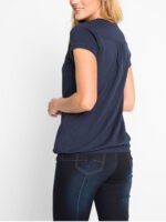 NAVY Pure Cotton Short Sleeve Bubble Hem Top Size 14 - 20 - Image 3