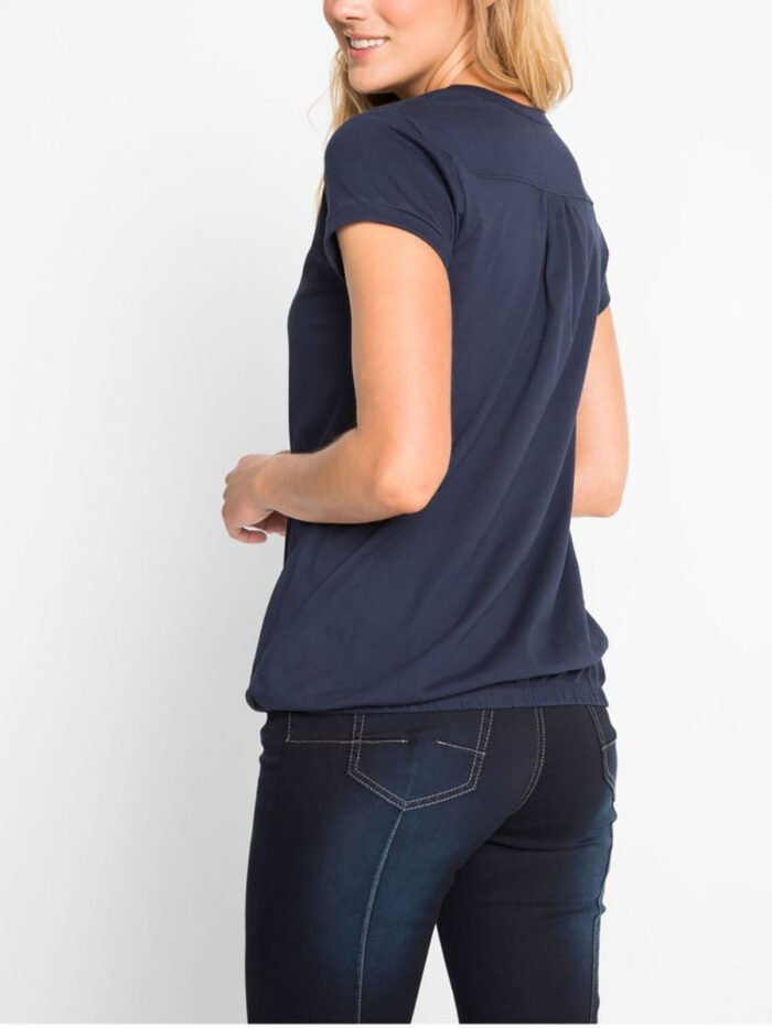 NAVY Pure Cotton Short Sleeve Bubble Hem Top Size 14 - 20 - Image 3