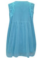 PARADISE-BLUE Sleeveless Embroidered Chiffon Blouse Size 24 -34 - Image 4
