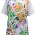 ORANGE Floral Print Lace Top 20 - 26