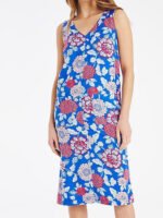 MULTI Linen Blend Sleeveless Floral Print Shift Dress Size 16 Only** - Image 4