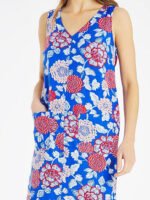 MULTI Linen Blend Sleeveless Floral Print Shift Dress Size 16 Only**