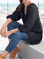 NAVY Oversized Button Through Blouse Size 16 - 20