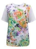 ORANGE Floral Print Lace Top Size 20 - 26 - Image 5