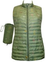 KHAKI Floral Print Packaway Quilted Gilet Jacket Size 18 -24 - Image 5