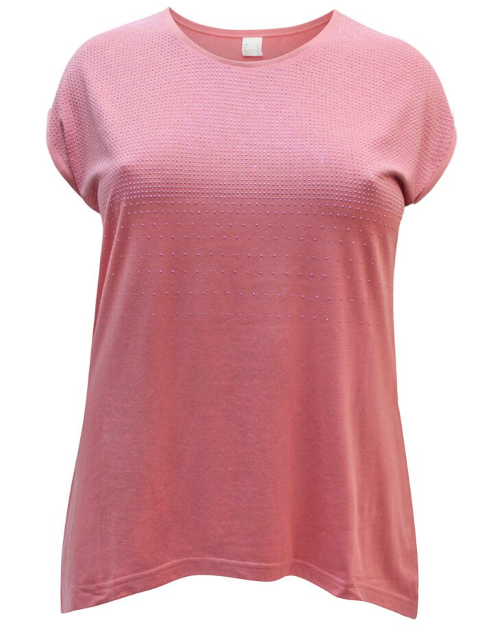 PINK Cotton Blend Rhinestone Tee Size 20 - 24 - Image 1