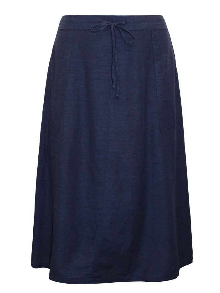 NAVY Linen Blend Midi Skirt Size 14 - 28 - Image 1