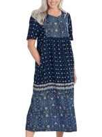 NAVY Mixed Print Zip Front Lounge Dress Size 12 - 28
