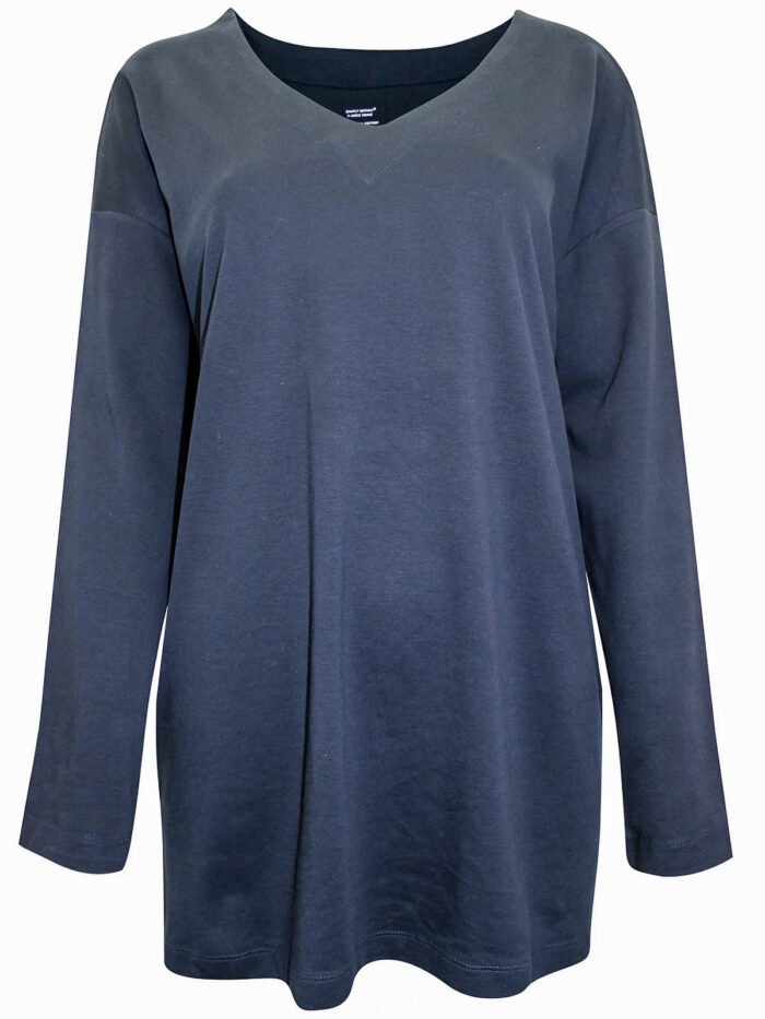 NAVY Supima Cotton Long Sleeve Tunic Size 10 - 26 - Image 2
