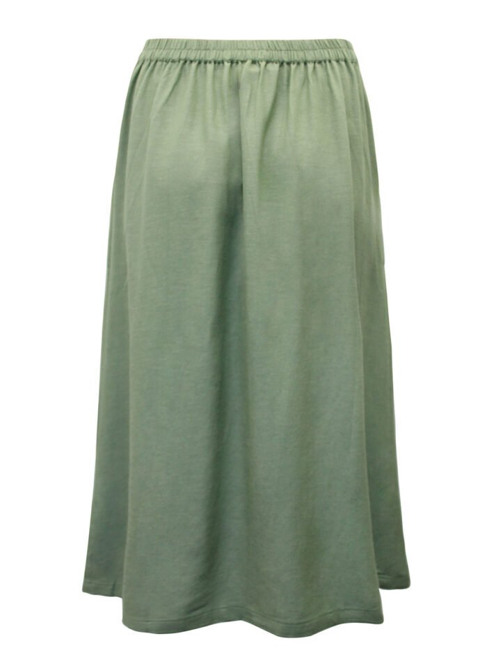 KHAKI Linen Blend Midi Skirt Size 16 - 28 - Image 3