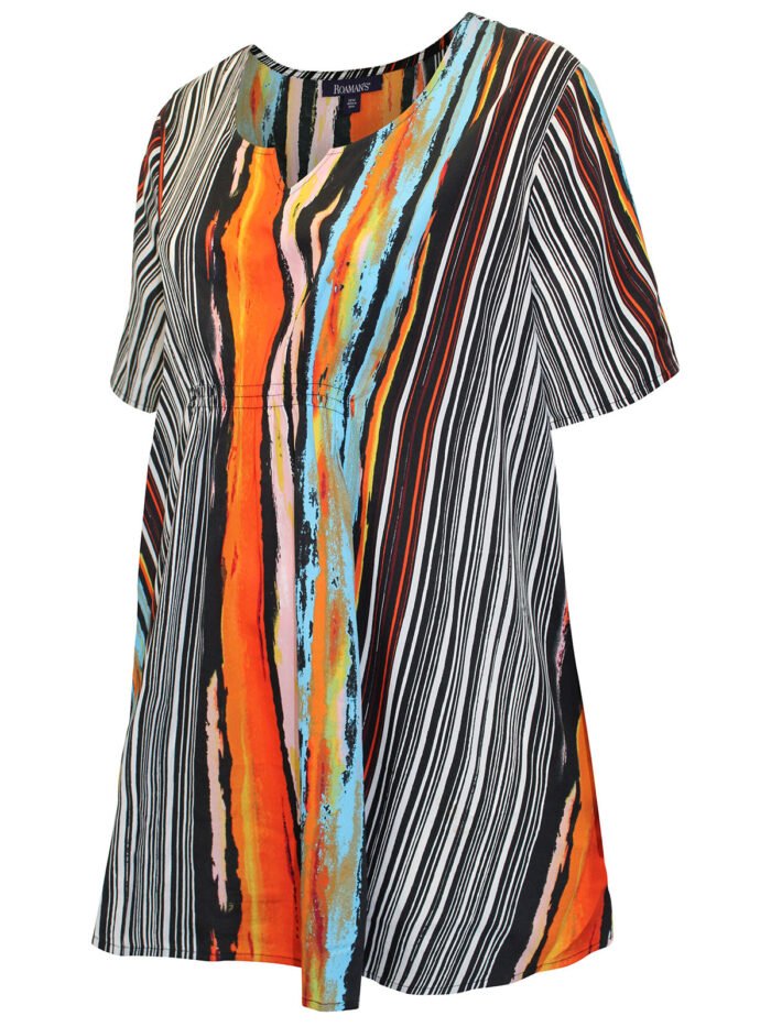 MULTI Printed Notch Neck Woven Top Size 22 - 34 - Image 3