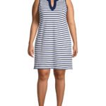 NAVY Pure Cotton Sleeveless Striped Dress Size 10 - 30