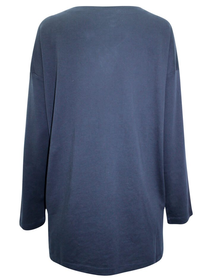 NAVY Supima Cotton Long Sleeve Tunic Size 10 - 26 - Image 3
