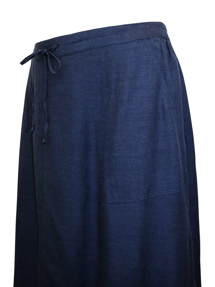 NAVY Linen Blend Midi Skirt Size 14 - 28 - Image 4