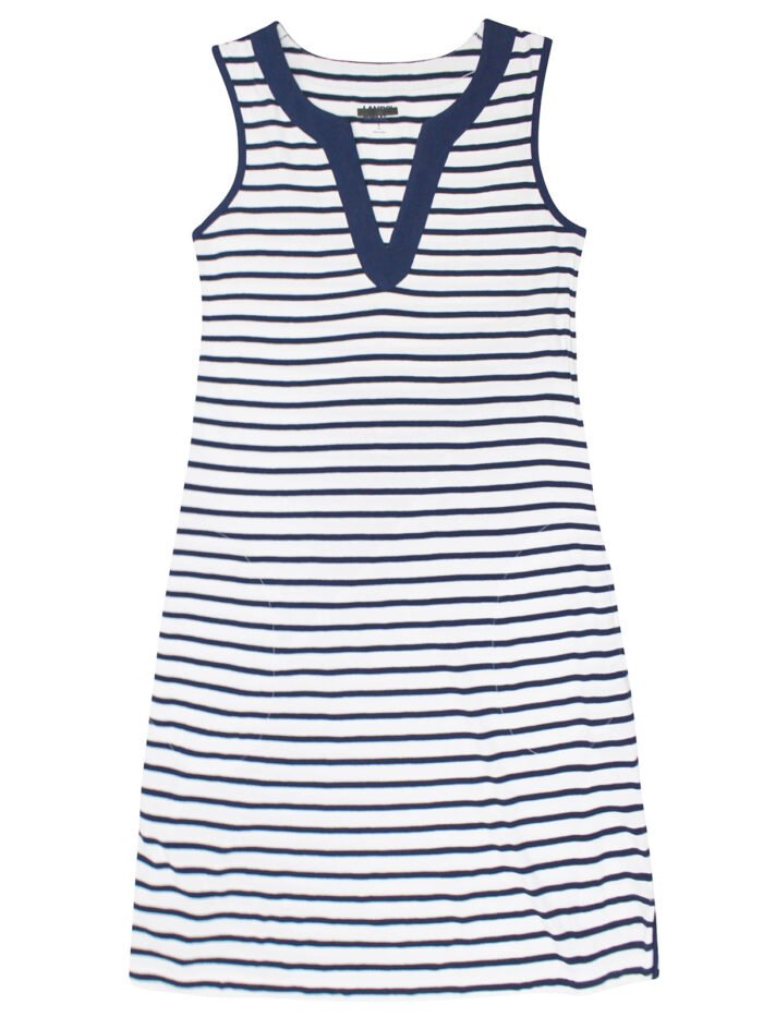 NAVY Pure Cotton Sleeveless Striped Dress Size 10 - 30 - Image 5