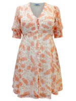 PEACH Paisley Print Skater Dress With Lurex Size 20 -32 - Image 2
