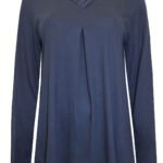 NAVY Cotton Blend Open Pleat Top Size Size 10 -28