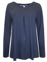 NAVY Cotton Blend Open Pleat Top Size Size 10 -28