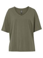 KHAKI Short Sleeve Cotton Jersey Top Size 10 - 28 - Image 2