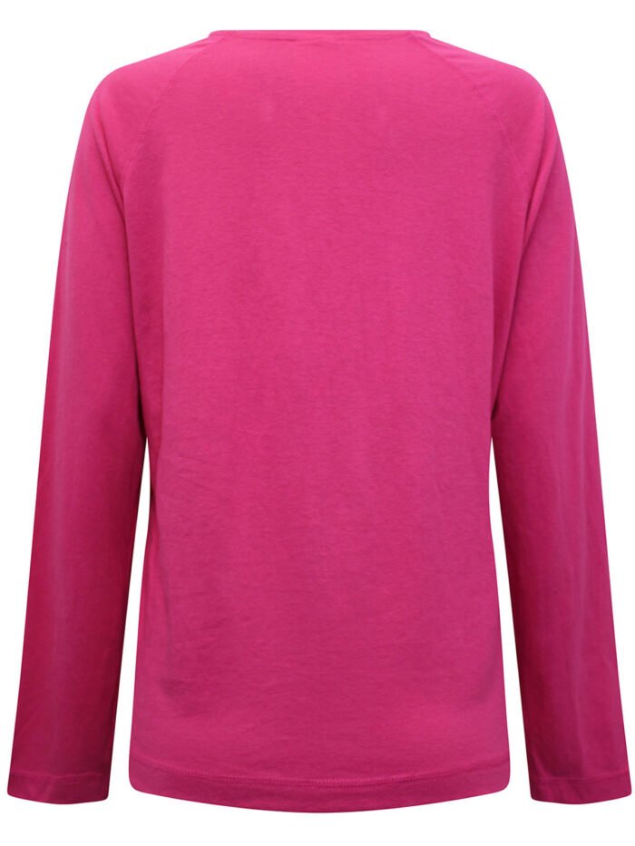 PINK Cotton Rich Embossed 'Feel Good' Slogan Long Sleeve Top Size 10 -28 - Image 3