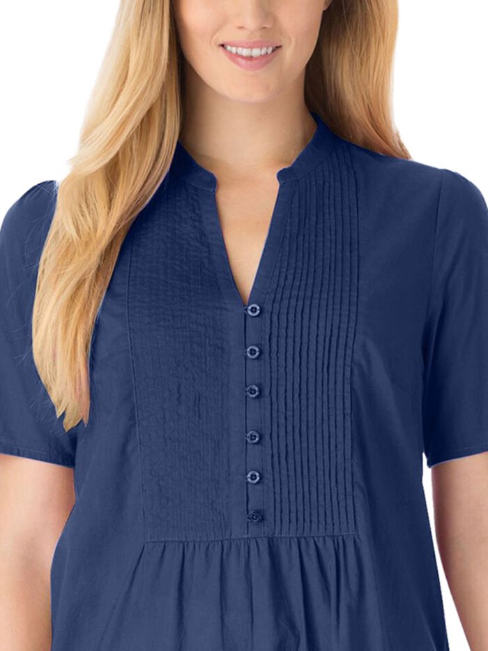 NAVY Pintucked Half-Button Tunic Size 20 - 42 - Image 4