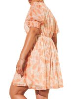 PEACH Paisley Print Skater Dress With Lurex Size 20 -32 - Image 5