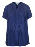 NAVY Pintucked Half-Button Tunic Size 20 - 42 - Image 5