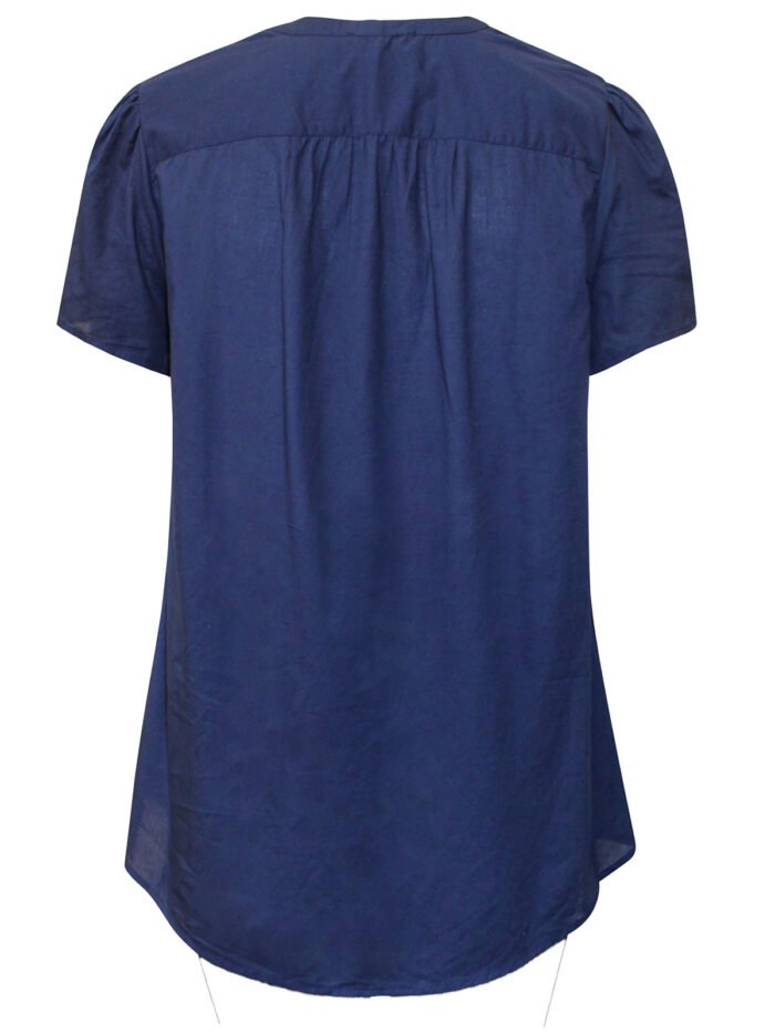 NAVY Pintucked Half-Button Tunic Size 20 - 42 - Image 6