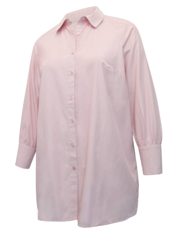 PINK Cotton Rich Longline Blouse Size 16 - 34 - Image 2