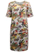 MULTI Pure Cotton Tropical Print Shift Dress Size 12 - 28
