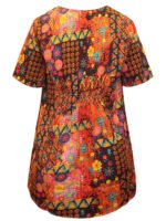ORANGE Printed Notch Neck Woven Top Size18 -26 - Image 3