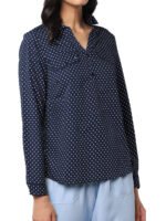 NAVY Polka Dot Print Pocket Blouse Size 14 - 20