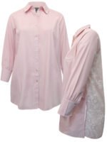PINK Cotton Rich Longline Blouse Size 16 - 34 - Image 5