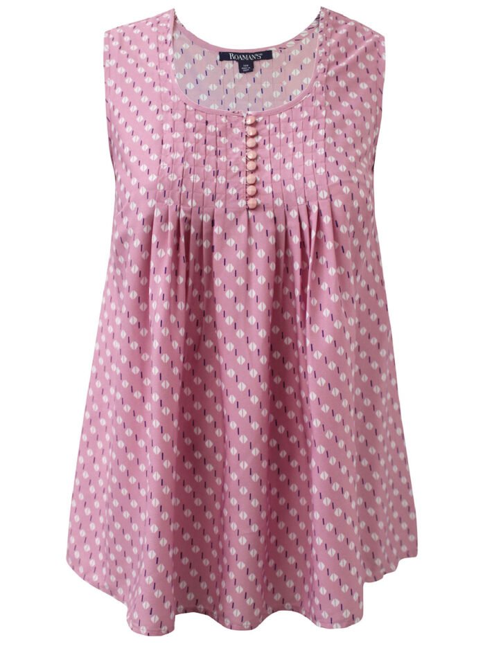 PINK Diamond Geo Pleated Tank Size 14 - 46 - Image 2