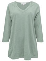 SAGE Pure Cotton Crochet Trim Top Size 10 - 26 - Image 2