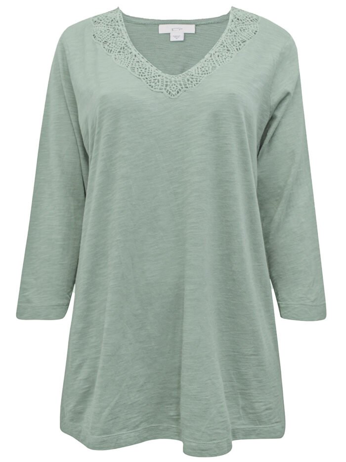 SAGE Pure Cotton Crochet Trim Top Size 10 - 26 - Image 2