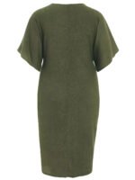 KHAKI Twist Front Textured Midi Dress Size 18 - 26 - Image 3