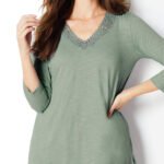 SAGE Pure Cotton Crochet Trim Top Size 10 - 26