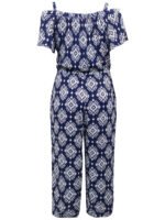 NAVY Printed Crinkle Bardot Jumpsuit Size 10 - 26 - Image 2
