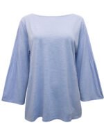 SKY-BLUE Pure Cotton Pintuck Sleeve Top Size 10 - 18
