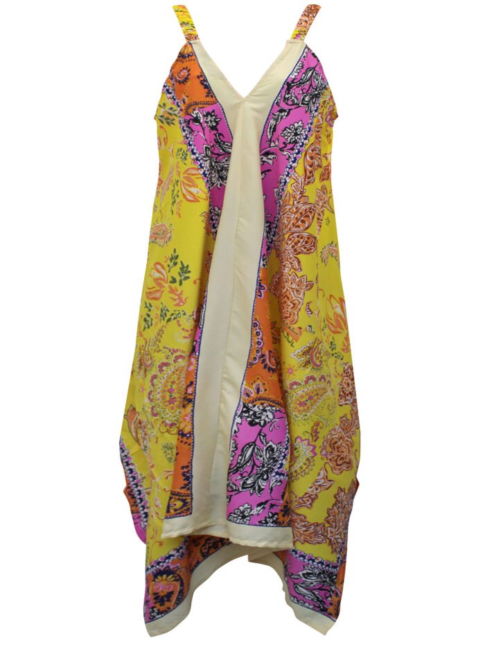 MULTI Sleeveless Scarf Print Hanky Hem Dress Size 12 -26 - Image 1