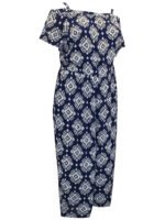 NAVY Printed Crinkle Bardot Jumpsuit Size 10 - 26 - Image 3