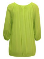 NEON-LIME Crinkle Peasant Bubble Hem Top Size 16 - 24 - Image 6