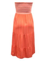 ORANGE Pure Cotton Tiered Bandeau Midi Beach Dress Size 18 - 24 - Image 3