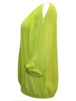 NEON-LIME Crinkle Peasant Bubble Hem Top Size 16 - 24 - Image 5