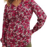 PINK Ditsy Floral Shirred Detail Button Front Blouse Size 20 - 30