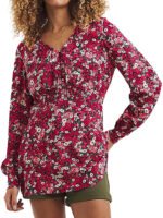 PINK Ditsy Floral Shirred Detail Button Front Blouse Size 20 - 30