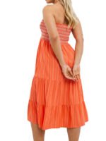 ORANGE Pure Cotton Tiered Bandeau Midi Beach Dress Size 18 - 24 - Image 5