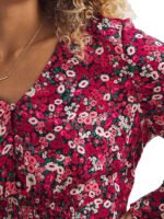 PINK Ditsy Floral Shirred Detail Button Front Blouse Size 20 - 30 - Image 6