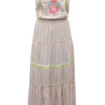 PINK Embroidered Bandeau Tiered Maxi Dress Size 10 - 28